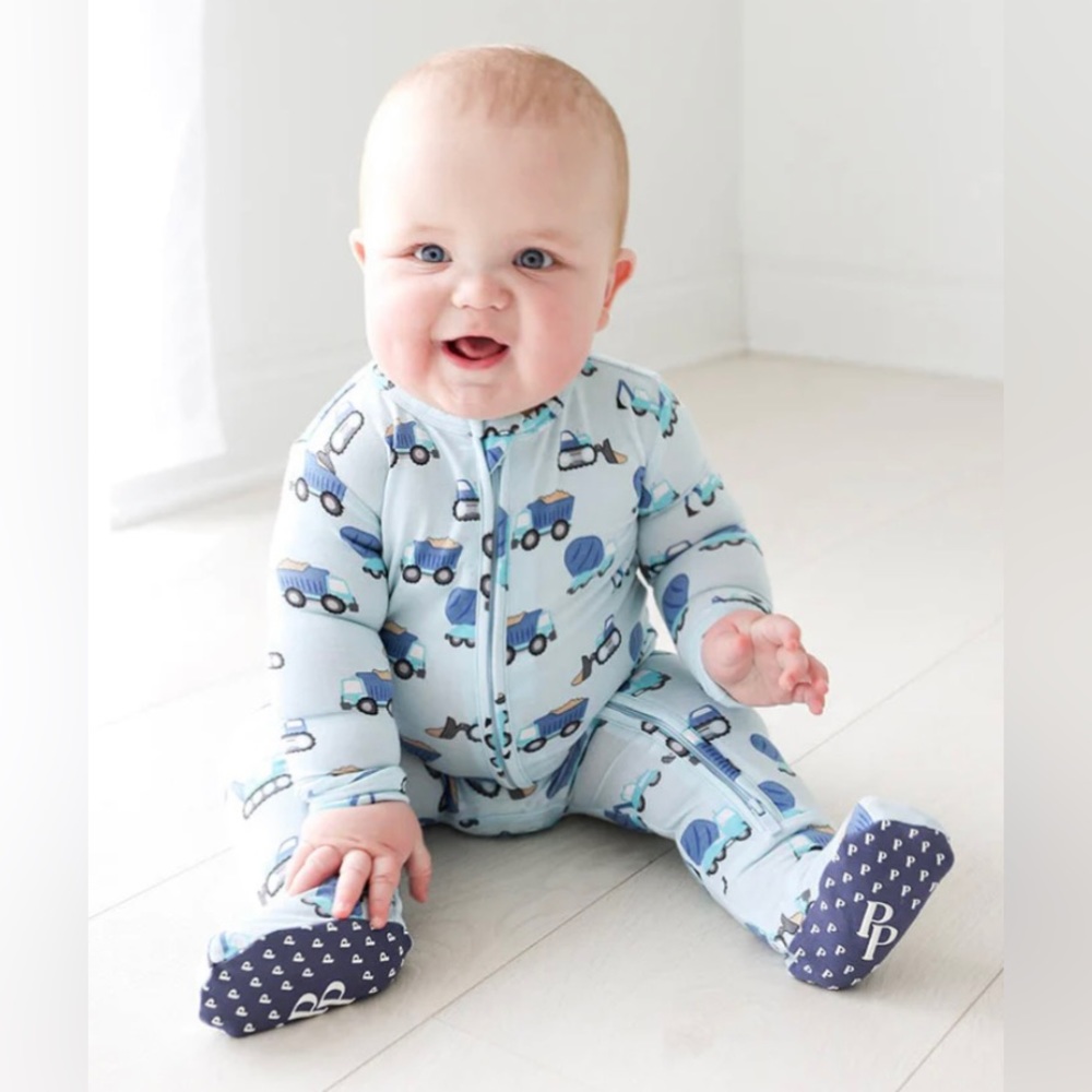 Posh peanut cars footie zippered bamboo pajamas